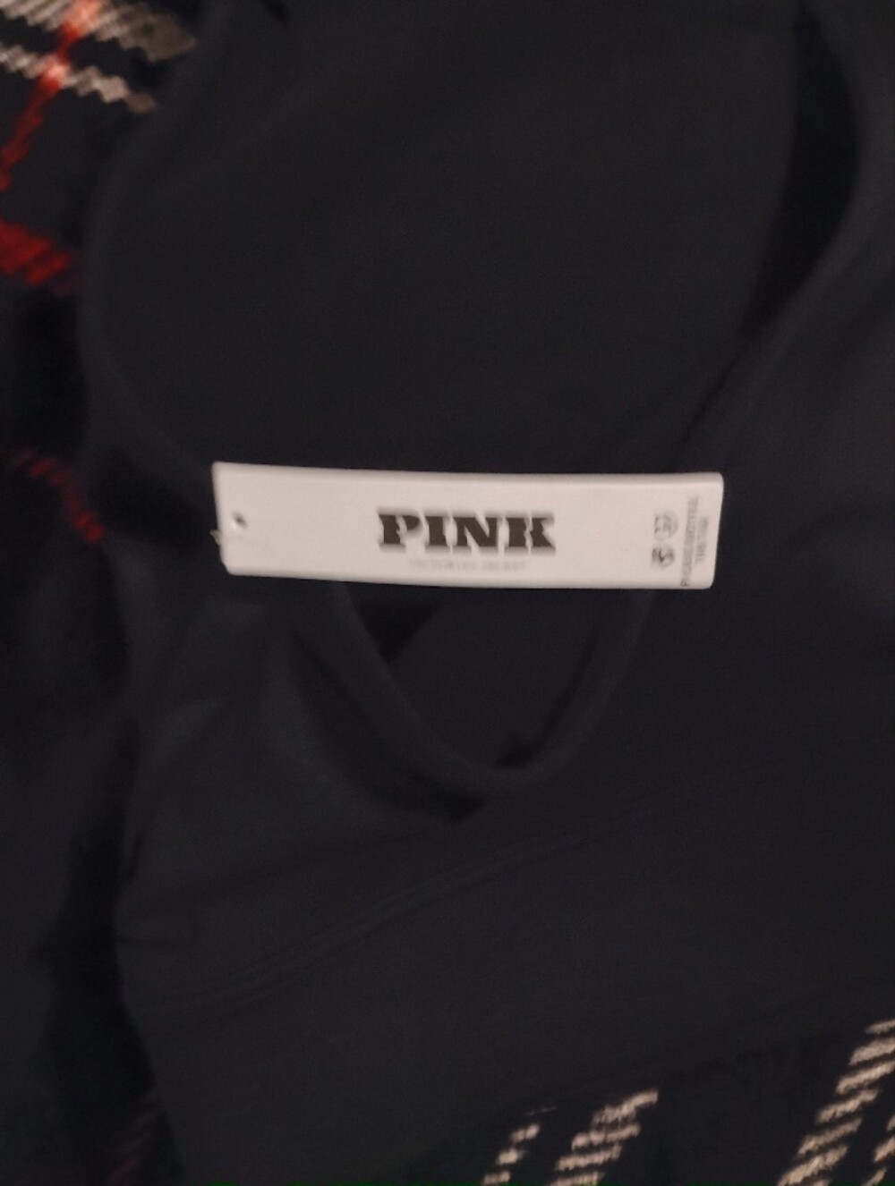 Women's Black Victoria Secret Pink Collection Sports Bra With Rhinestone Logo XL - Picture 4 of 4